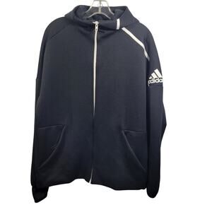 Adidas Z.N.E. Performance Fast Release Men Zip Hooded Black Hoodie Size L  32826